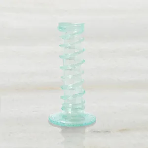 Swirling Candlestick - Aqua - Set of 2