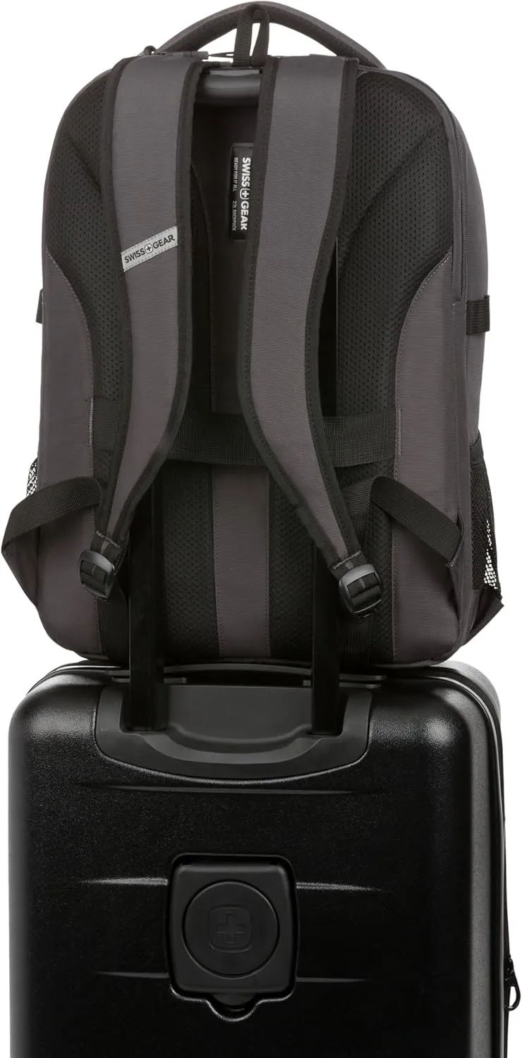 SwissGear Civic Pro Laptop Backpack, Grey, 18x13.25x7