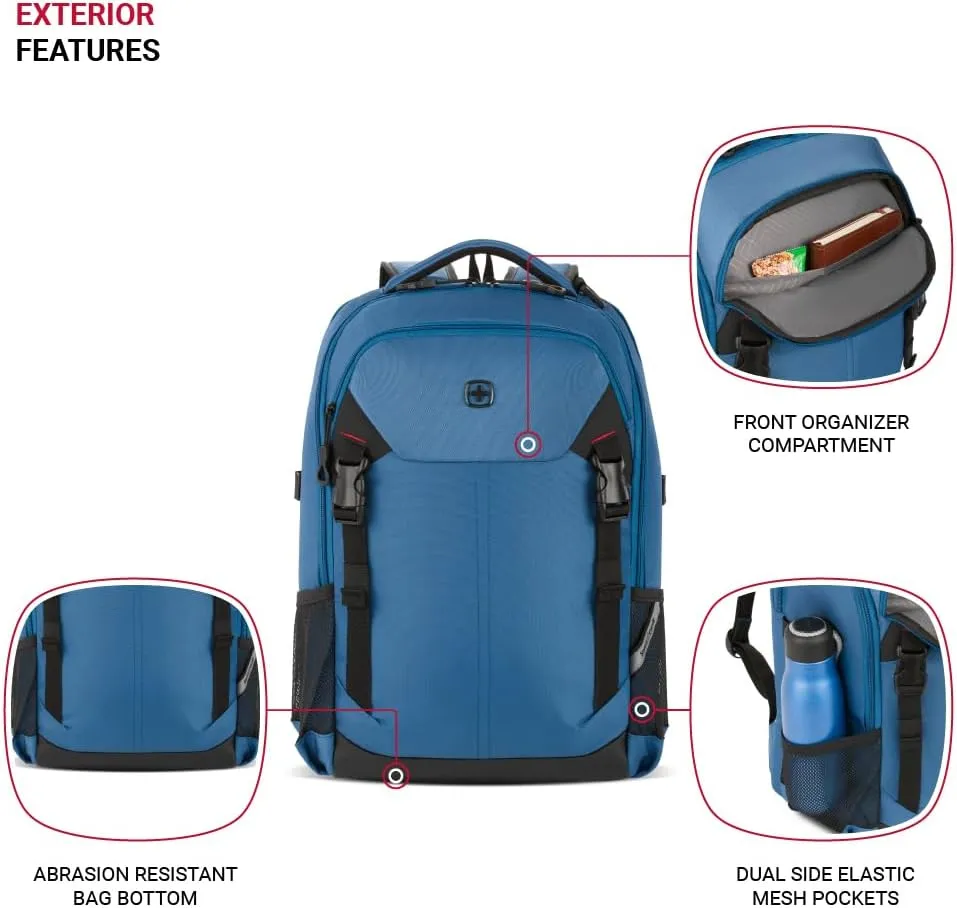 SwissGear Civic Pro Laptop Backpack, Navy, 18x13.25x7