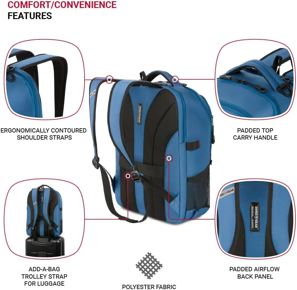 SwissGear Civic Pro Laptop Backpack, Navy, 18x13.25x7