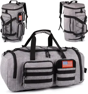 Tactical Gym Bag for Men50L Large 3 in 1 Sports Duffle Bag with Shoes Compartment for Travel,Water Resistant Travel Backpack Weekender Overnight Bag with Wet Pocket for Women
