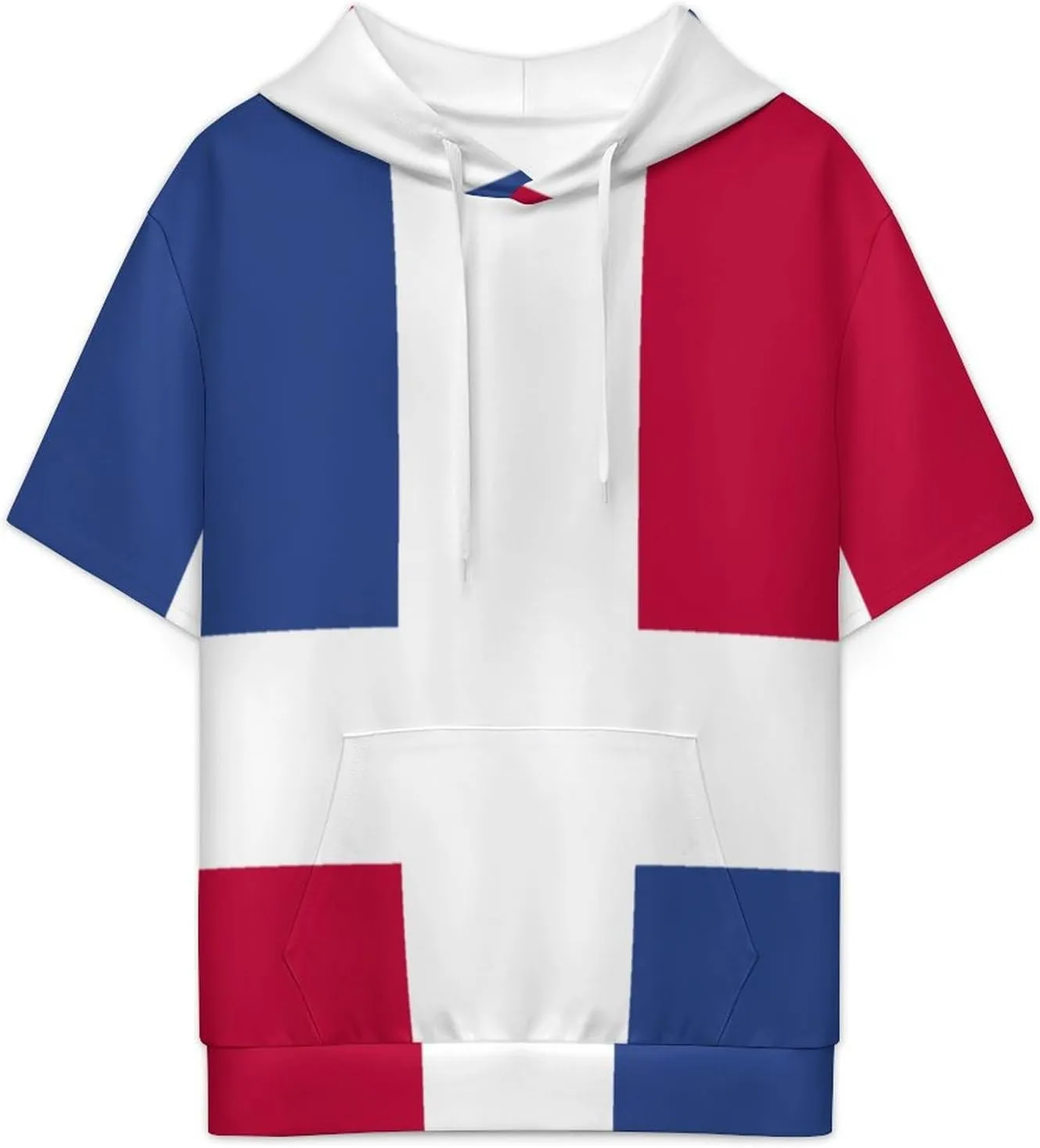 TAIZIYEAH Puerto Rico Flag-Frog Short Sleeved Hoodie Mens Short Sleeve Hoodie Sweatshirts Drawstring Pullover Unique