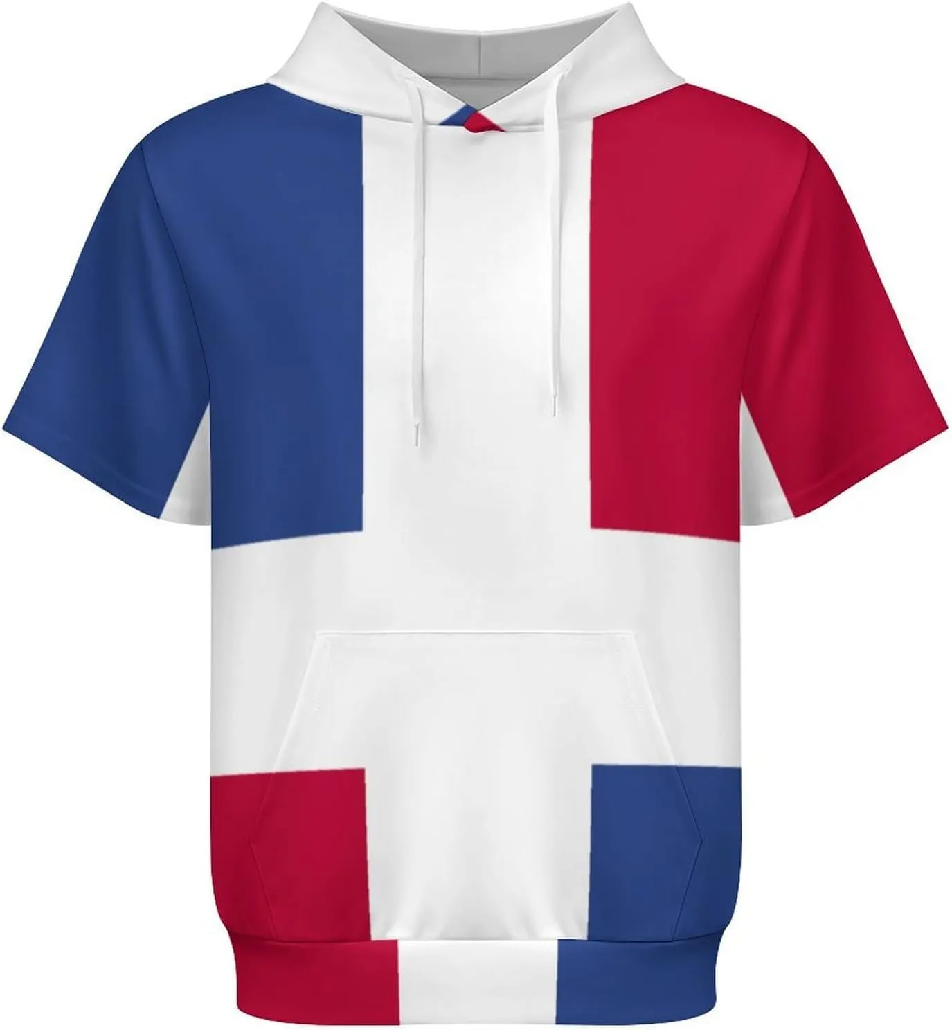 TAIZIYEAH Puerto Rico Flag-Frog Short Sleeved Hoodie Mens Short Sleeve Hoodie Sweatshirts Drawstring Pullover Unique