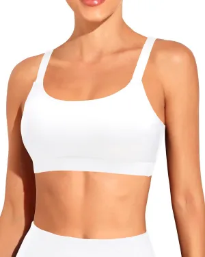 Tempt Me Women Sports Bra Bikini Tops Scoop Neck Bathing Suits Top Padded Swim Crop Tops Only