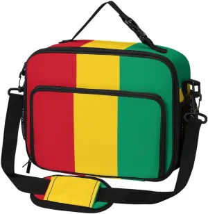 The Republic of Guinea Flag Large Insulated Lunch Bag Reusable Lunch Cooler Bags Tote for Work Picnic Outdoor