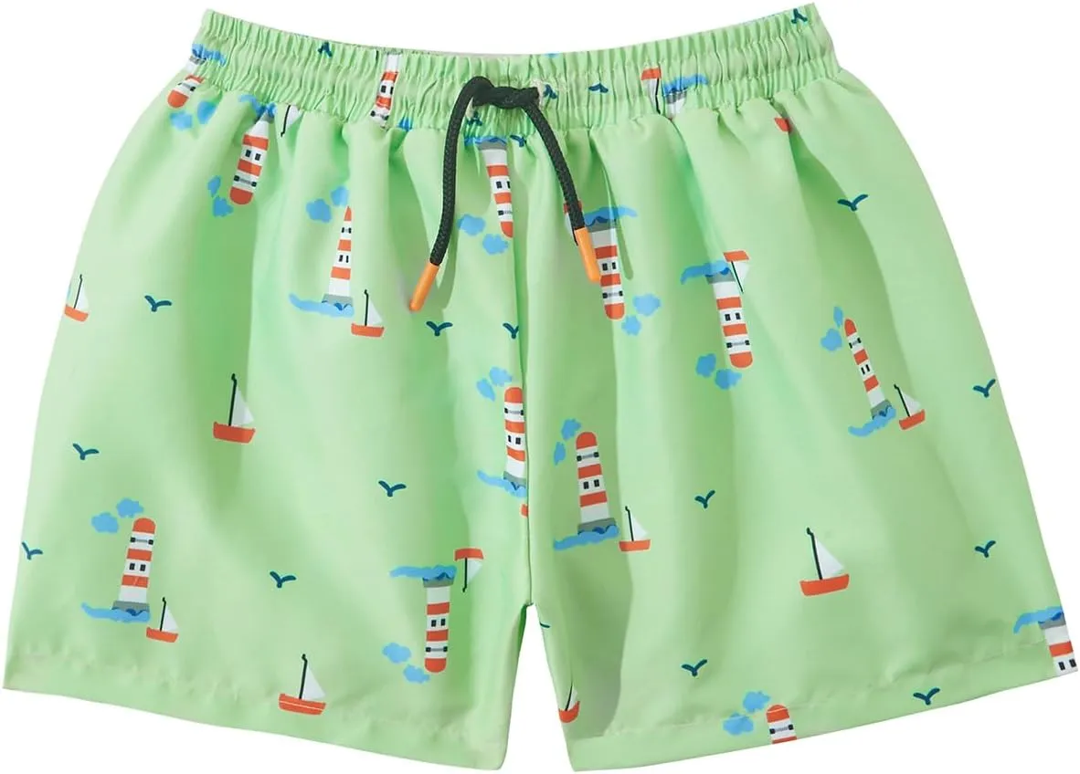 Toddlers and Baby Boys' 3-Piece Swimsuit Trunk and Rashguard Sun Hat Set