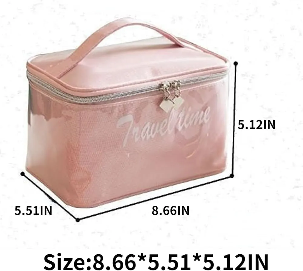 Toiletry Bag for Women Men, Waterproof Makeup Cosmetic Bag Travel Organizer Travel Bag Large Capacity Tote Bag Handbag (Pink)