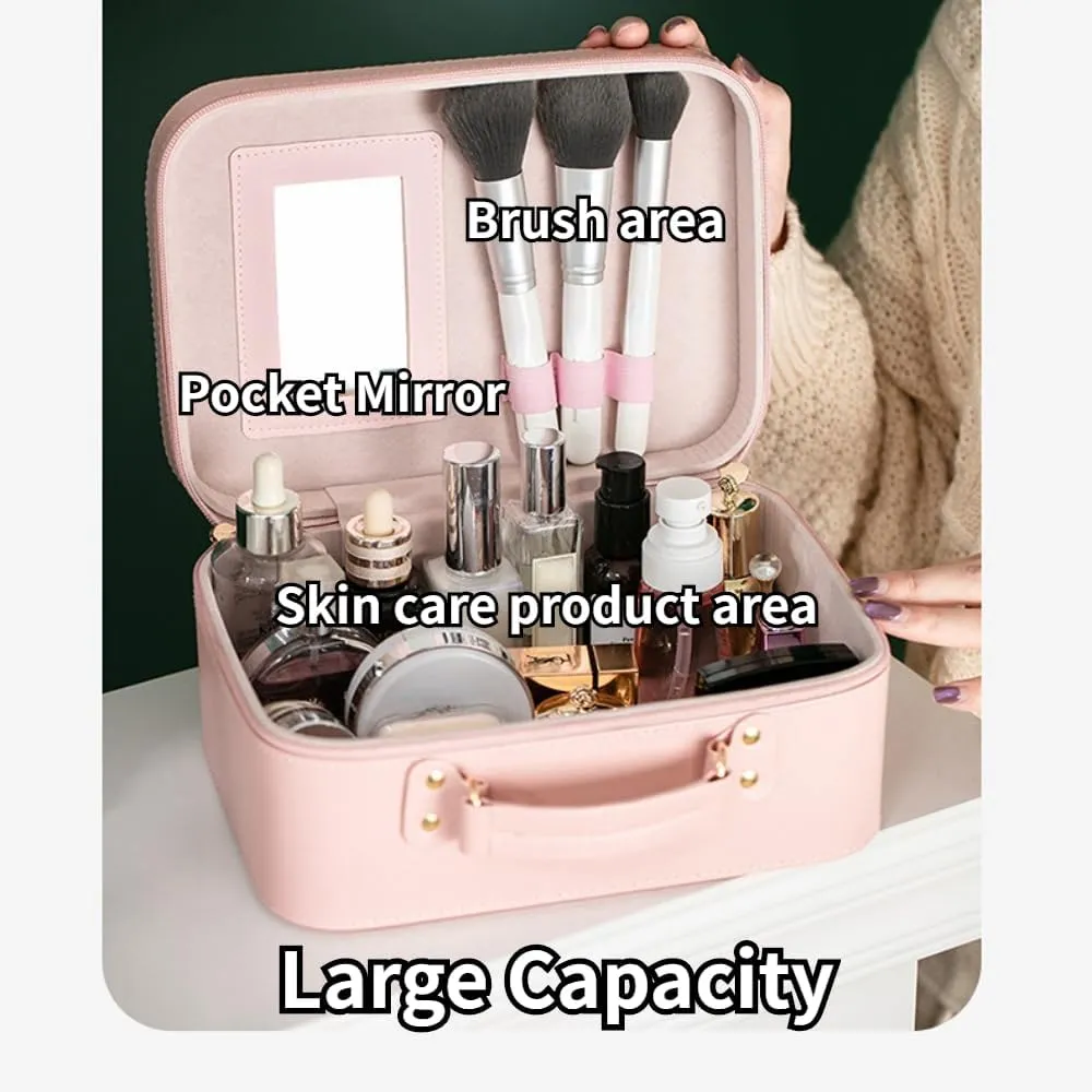 Toiletry Bag for Women Men, Waterproof Makeup Cosmetic Bag Travel Organizer Travel Bag (Large Pearl Pink)