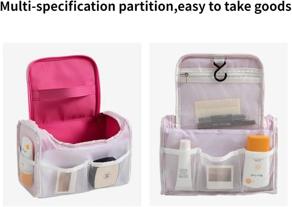 Toiletry Bag for Women Men,Travel Organizer Travel Bag Large Capacity Tote Bag Handbag (rose)