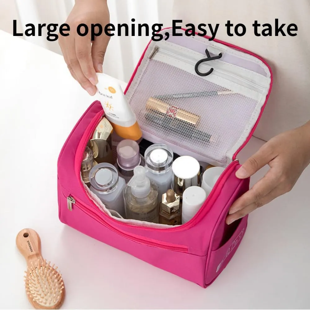 Toiletry Bag for Women Men,Travel Organizer Travel Bag Large Capacity Tote Bag Handbag (rose)