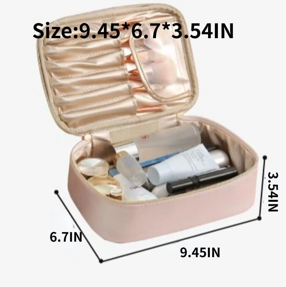 Toiletry Bag for Women, Waterproof Makeup Cosmetic Bag Travel Organizer Large Capacity Tote Bag Handbag (Pink)