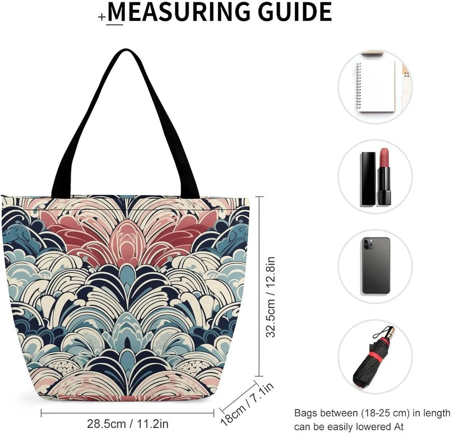 Tote Bag for Women Grocery Bag Hearts Foldable Shopping Bags Reusable Large Tote Bag