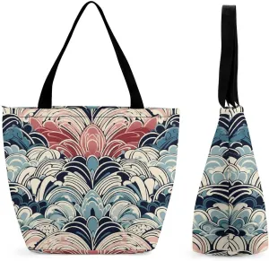 Tote Bag for Women Grocery Bag Hearts Foldable Shopping Bags Reusable Large Tote Bag