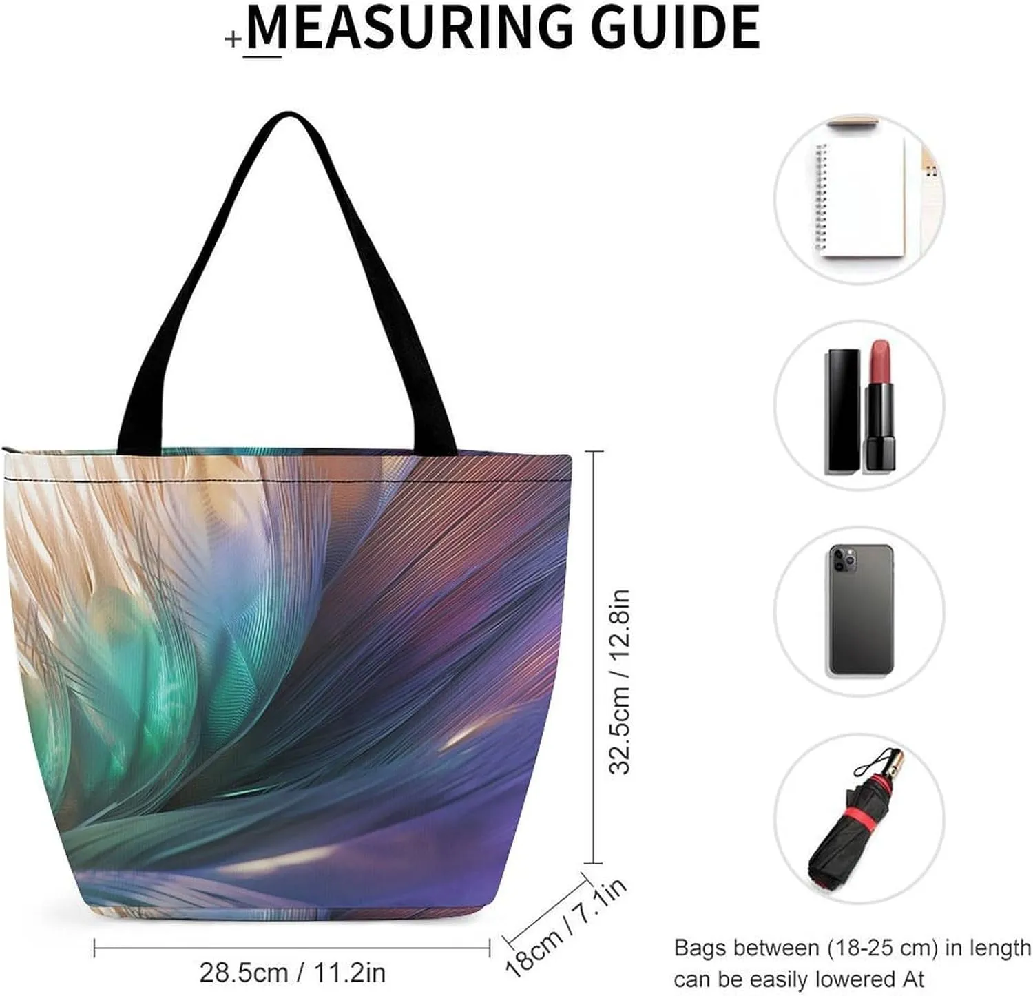 Tote Bag for Women Grocery Bag Purple Flower Foldable Shopping Bags Reusable Large Tote Bag