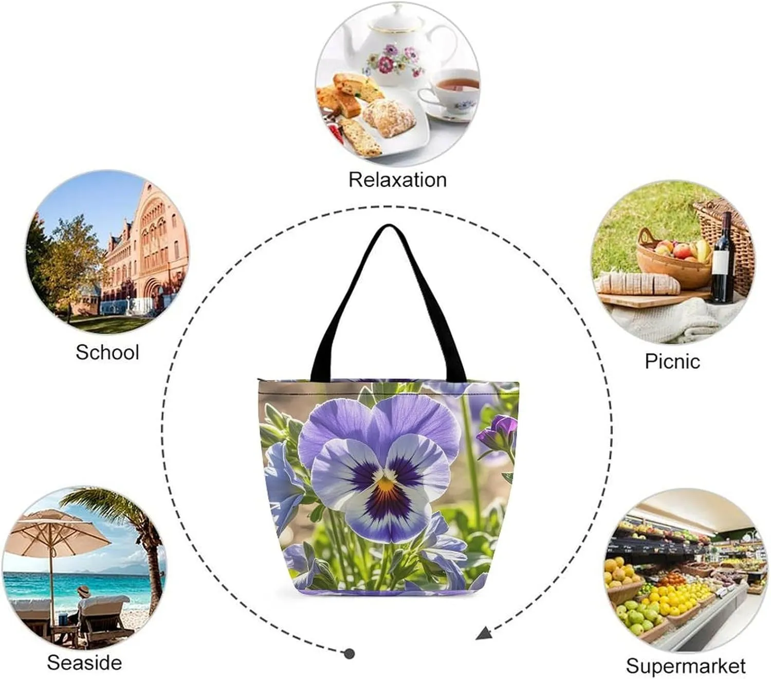 Tote Bag for Women Grocery Bag Red Heads Cranes Foldable Shopping Bags Reusable Large Tote Bag