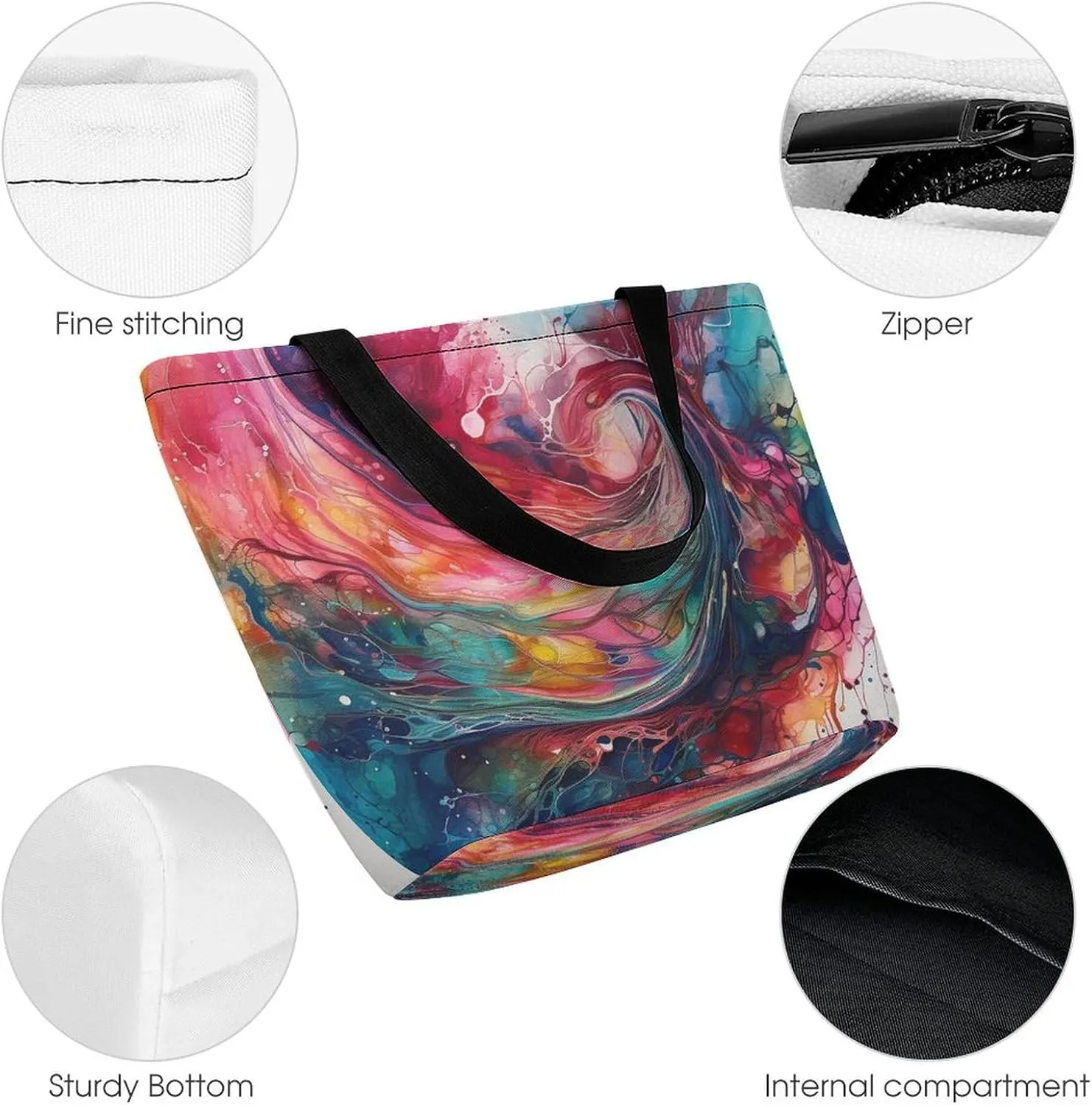 Tote Bag for Women Grocery Bag White Doves Fly Foldable Shopping Bags Reusable Large Tote Bag