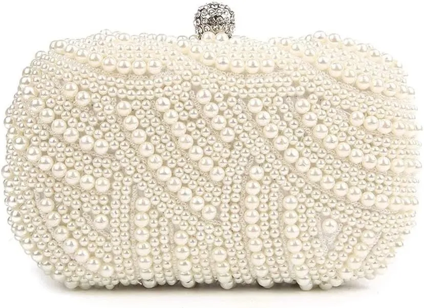 Tote Bag for Women, Pearl Clutch Bags Women Purse Ladies Hand Bags Evening Bags Party Wedding Shoulder Bag