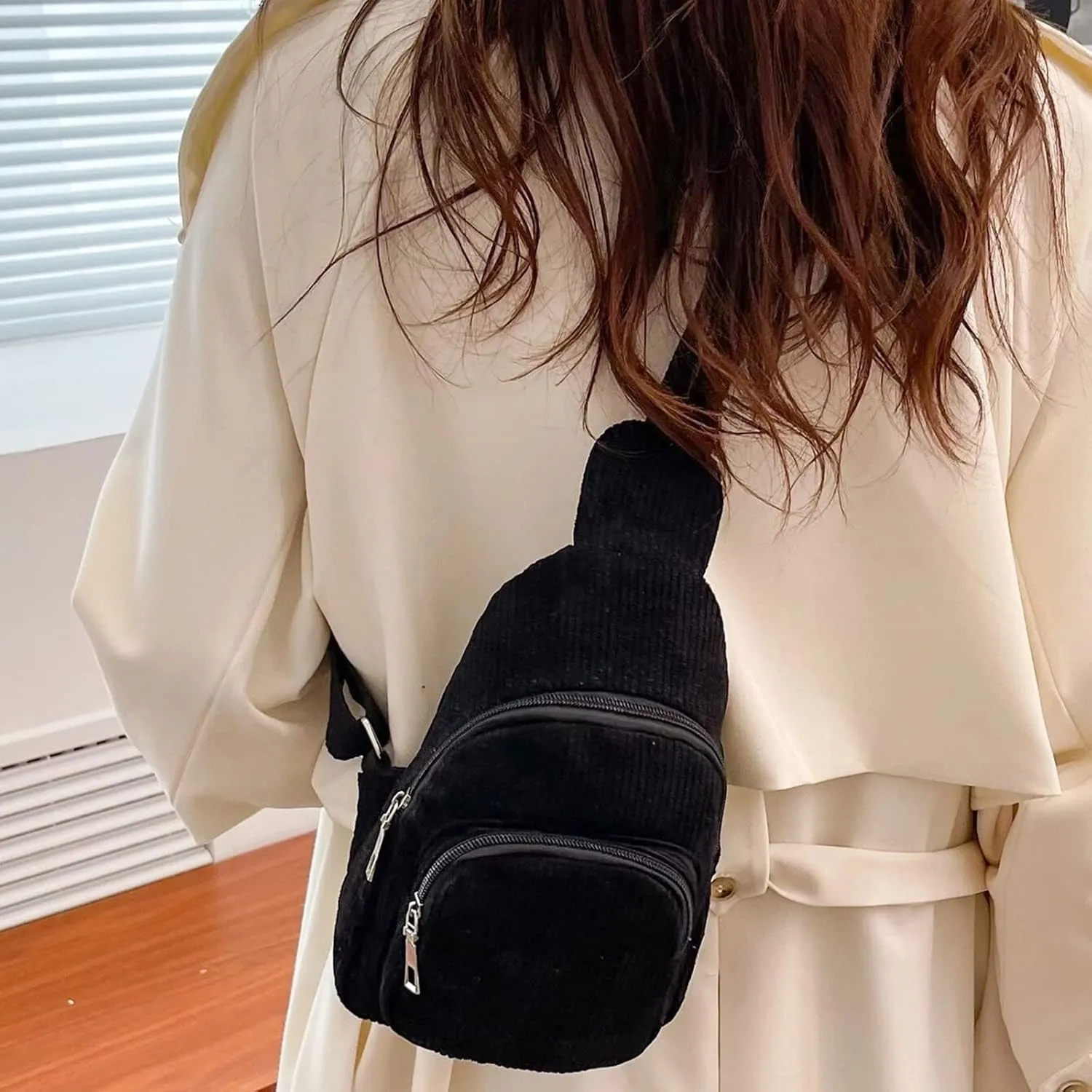 Tote Bag For Women Unisex Mini Y2K Corduroy Sling Bag Woman Shoulder Bag Chest Bag Purse Bag Package For Outdoor Sport Y