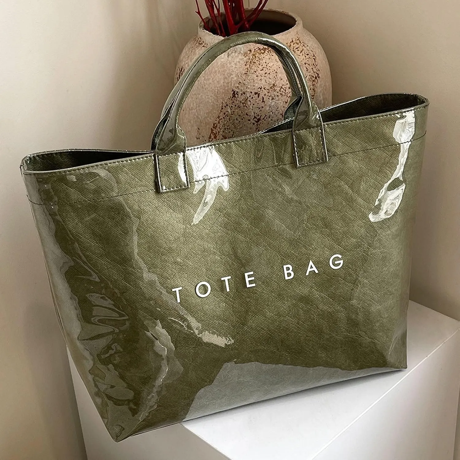 Tote Bag Retro Letter Casual Hundred Handbag Minimalist Transparent Simple Large Capacity Bags Female Work Tote Bags