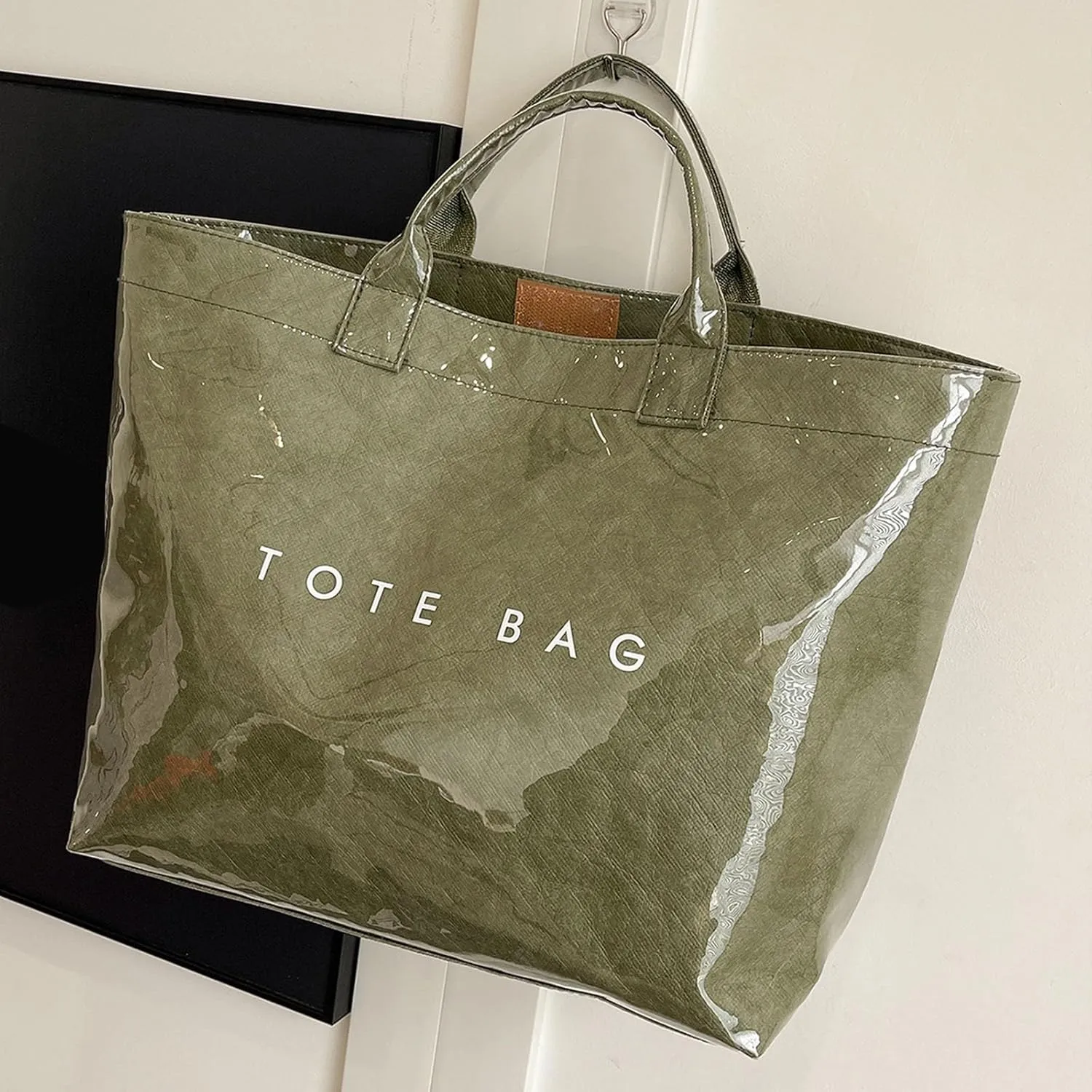 Tote Bag Retro Letter Casual Hundred Handbag Minimalist Transparent Simple Large Capacity Bags Female Work Tote Bags