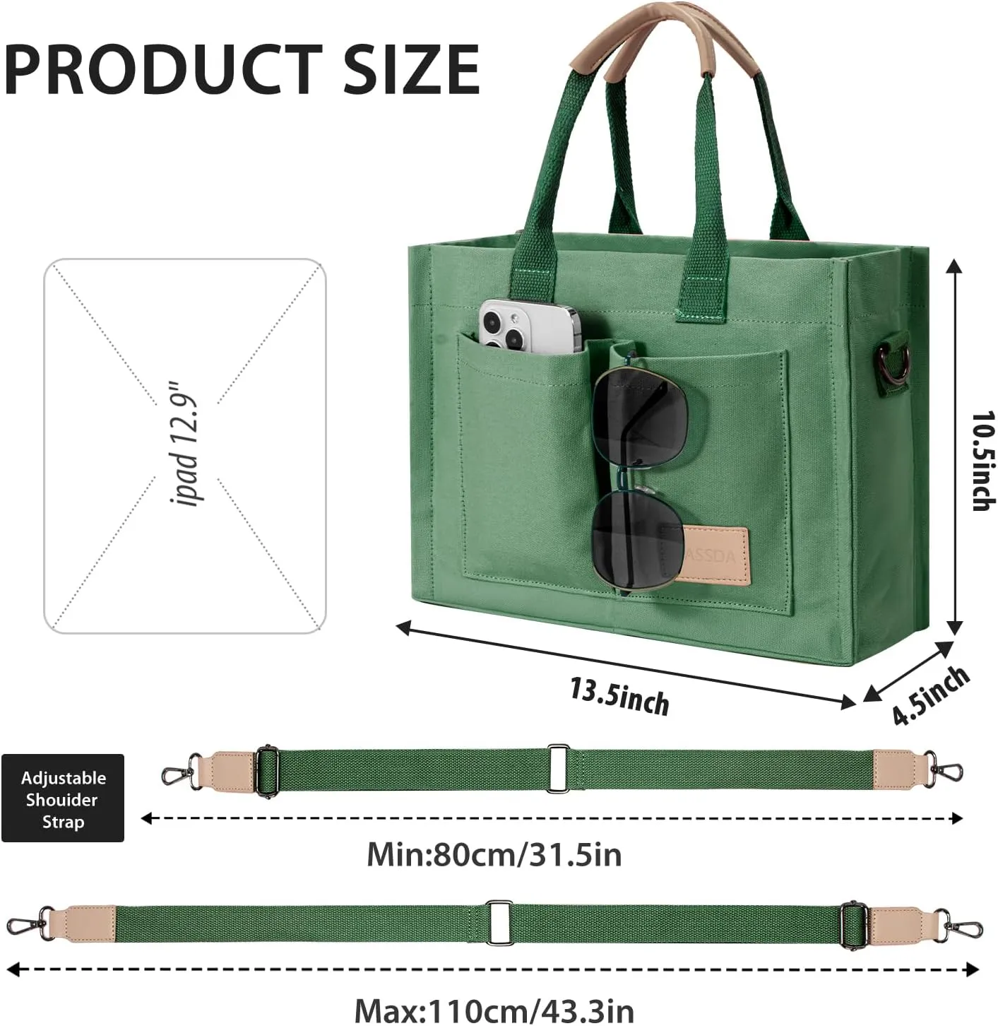 Tote Bags for Women Canvas Tote Purse Crossbody Bags with Pockets Top Handle Shoulder Handbags Satchel Bags for Women