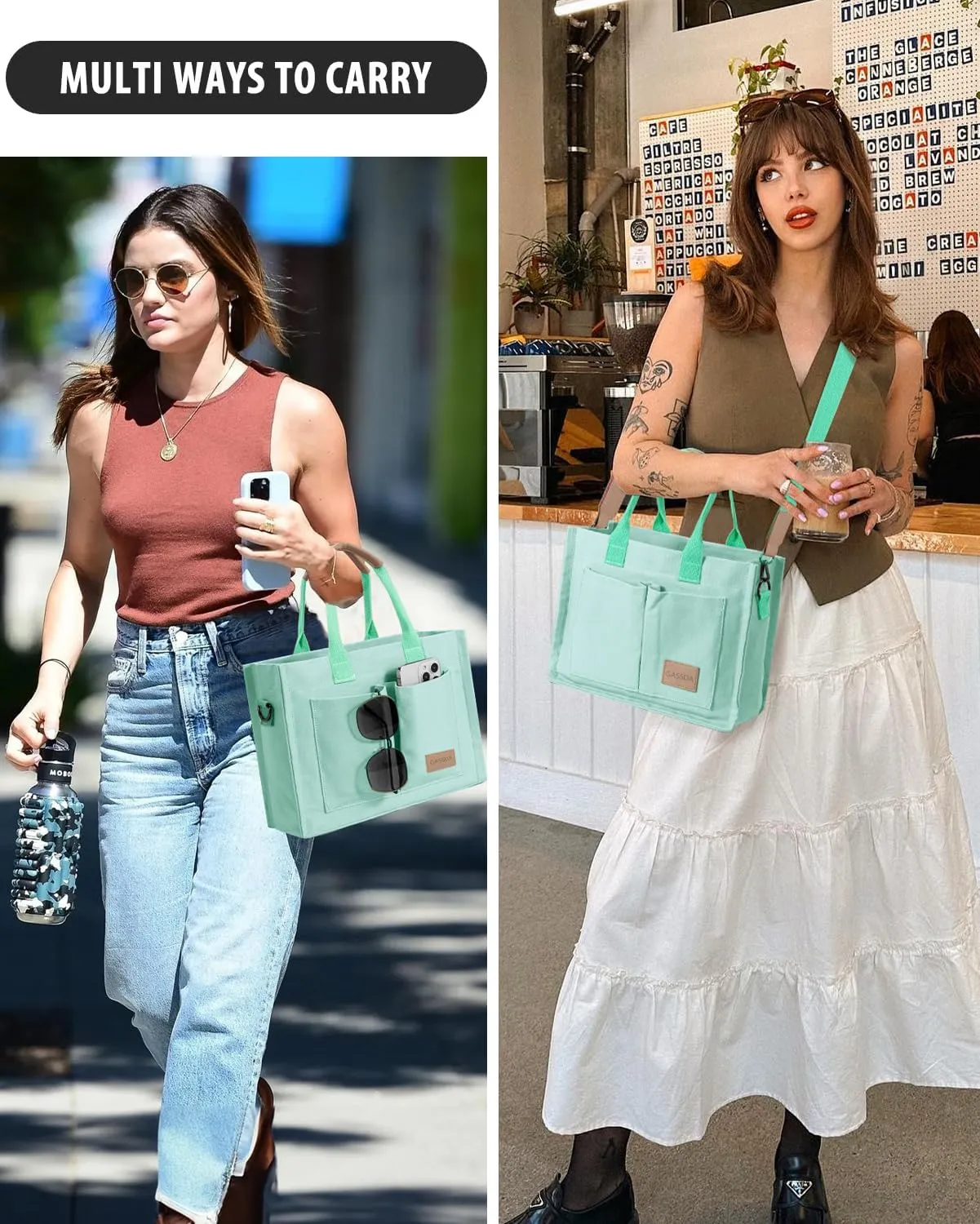 Tote Bags for Women Canvas Tote Purse Crossbody Bags with Pockets Top Handle Shoulder Handbags Satchel Bags for Women