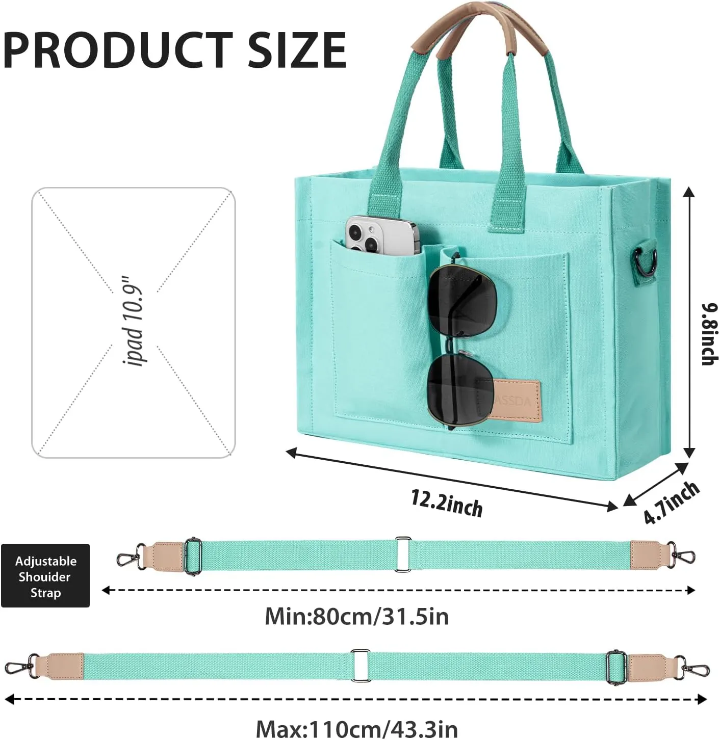 Tote Bags for Women Canvas Tote Purse Crossbody Bags with Pockets Top Handle Shoulder Handbags Satchel Bags for Women