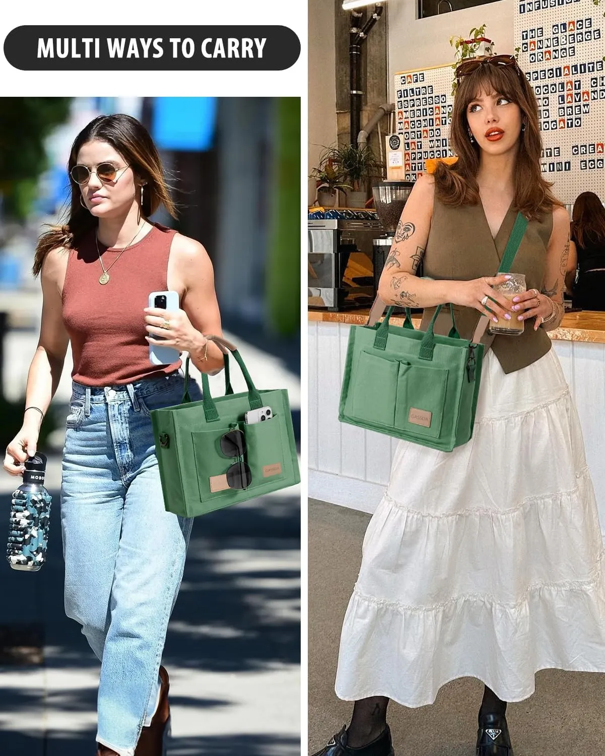 Tote Bags for Women Canvas Tote Purse Crossbody Bags with Pockets Top Handle Shoulder Handbags Satchel Bags for Women