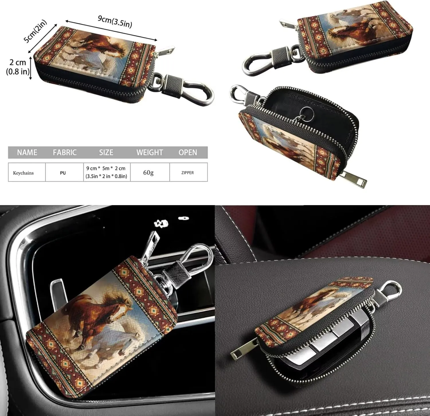 Tote Bags Set 2 Piece Saddle Bags Crossbody Bags for Women Car Key Fob Protector