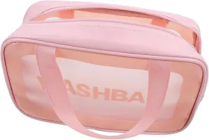 Travel Makeup Bag Transparent Zippered Cosmetic Organizer for Women with Dual Handles for Skincare and Daily Essentials the Go