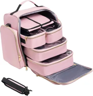 Travel Toiletry Bag Cosmetic Bag Zipper Pouch Multifunctional Travel Organizer Makeup Case for Brushes Grooming Set Cosmetics