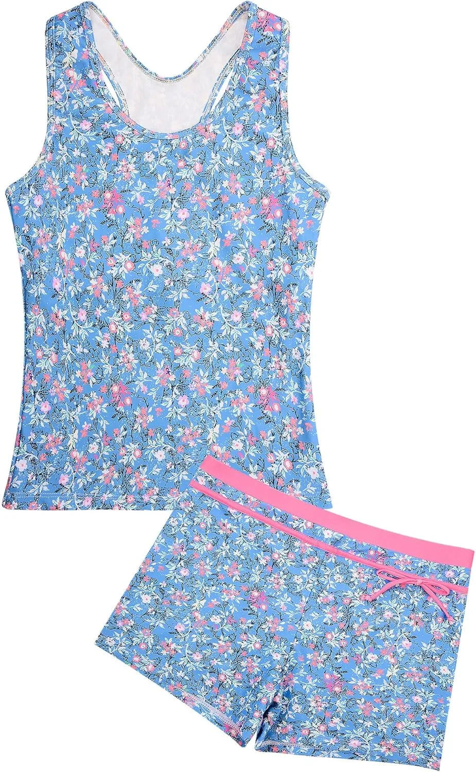Uhnice Girls Swimsuit Two Piece Tankini Swimwear with Boyshort