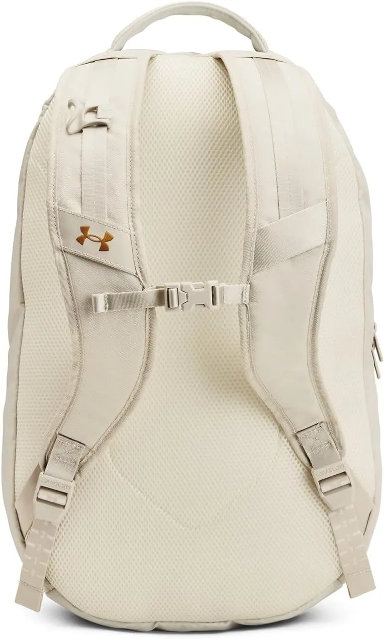 Under Armour Hustle 6.0 Pro Backpack, Summit White/Metallic Gold, One Size Fits Most