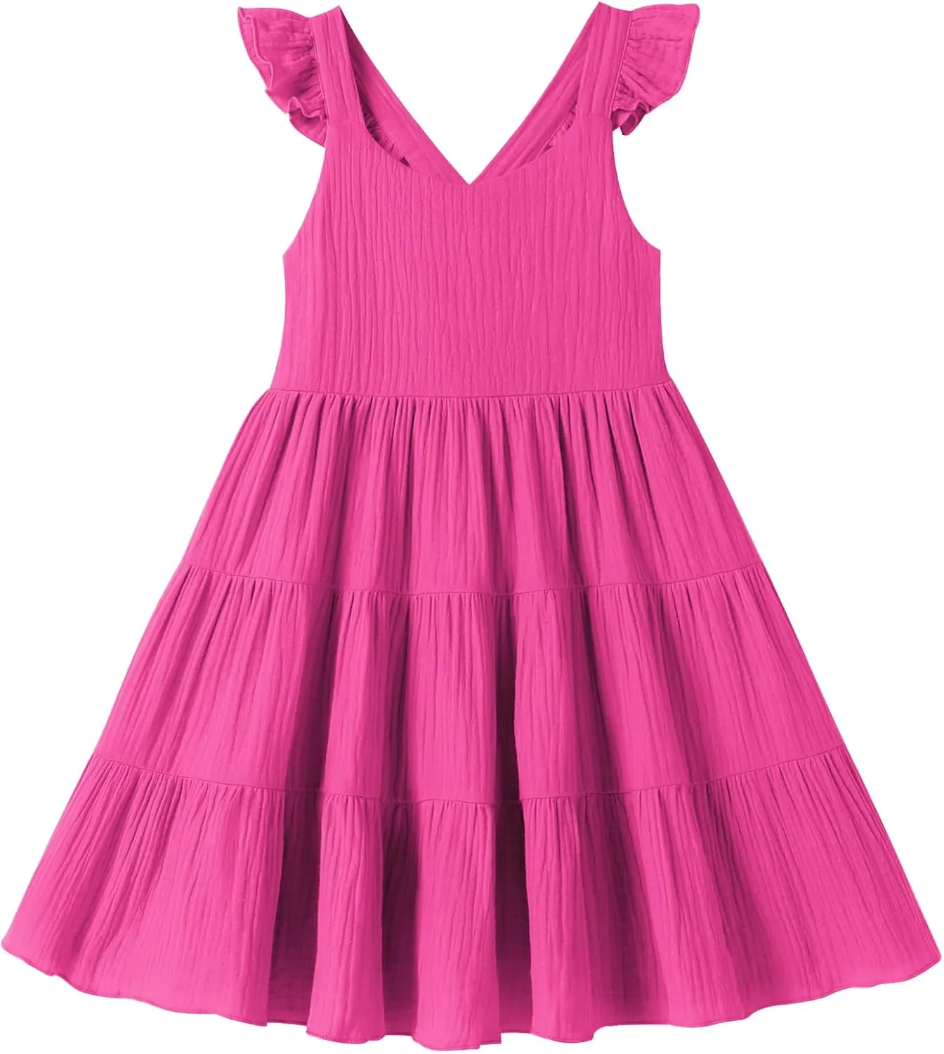 Unikaka Baby Girls Dresses Ruffle Sleeveless Toddler Princess Party Dresses Little Girls Beach Casual Summer Sundress 2-6Y