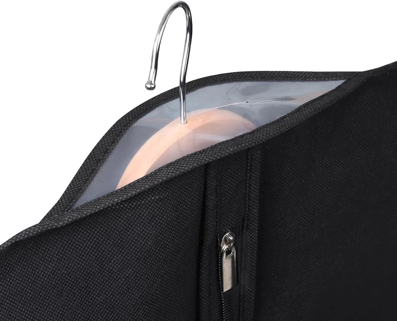 Univivi Garment Bags Suit Covers for Storage, 40-inch Hanging Clothing Bags with Clear Window and ID Card Holder for Suits, Jackets, Skirts (5 Pack)
