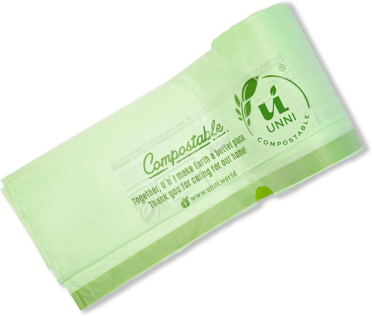 UNNI Compostable Drawstring Bags, 13 Gallon, 49.2 Liter, 30 Count, Heavy Duty 1 Mil, Tall Kitchen Food Scrap Waste Bags, ASTM D6400, US BPI, CMA & Europe OK compost Certified, San Francisco