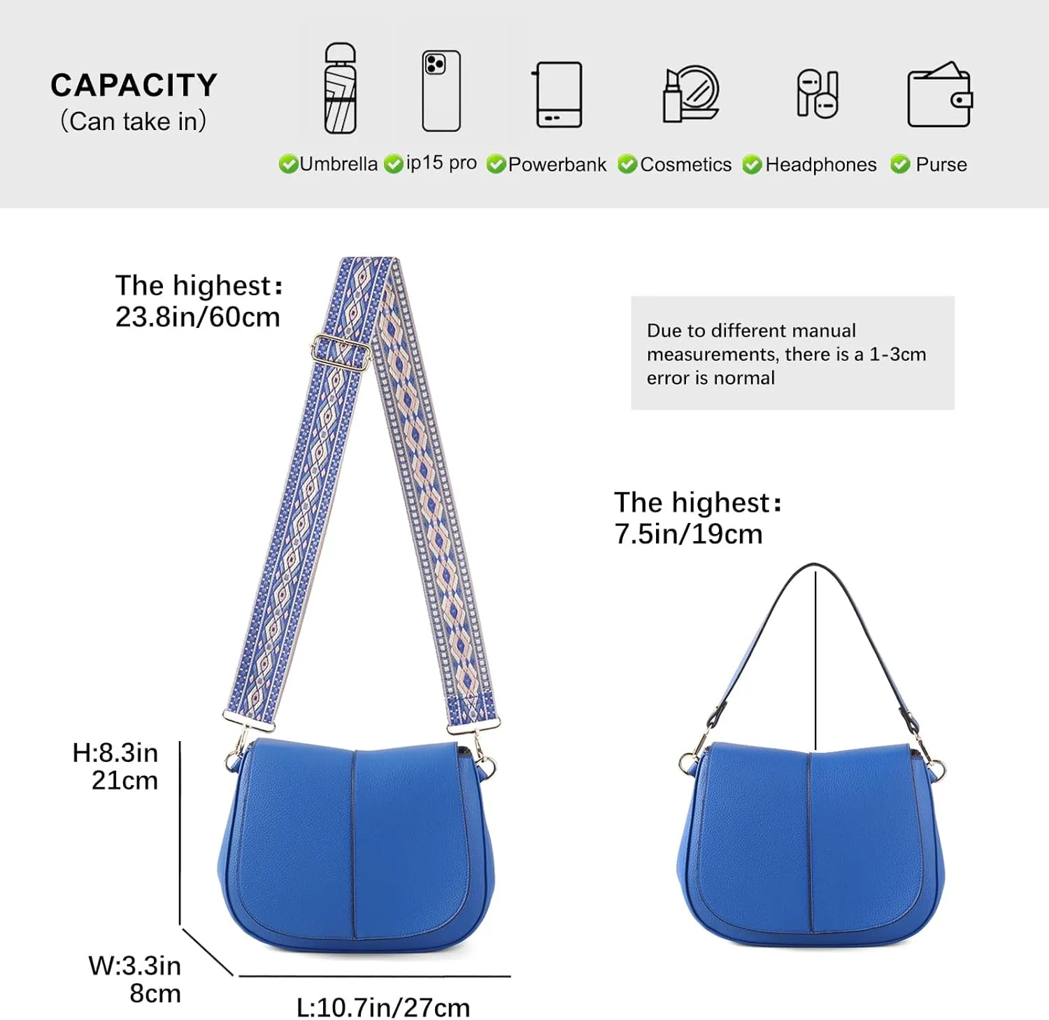 Vegan Leather Hobo Purses, Crossbody Bags for Women, Shoulder Handbags with Wide Strap