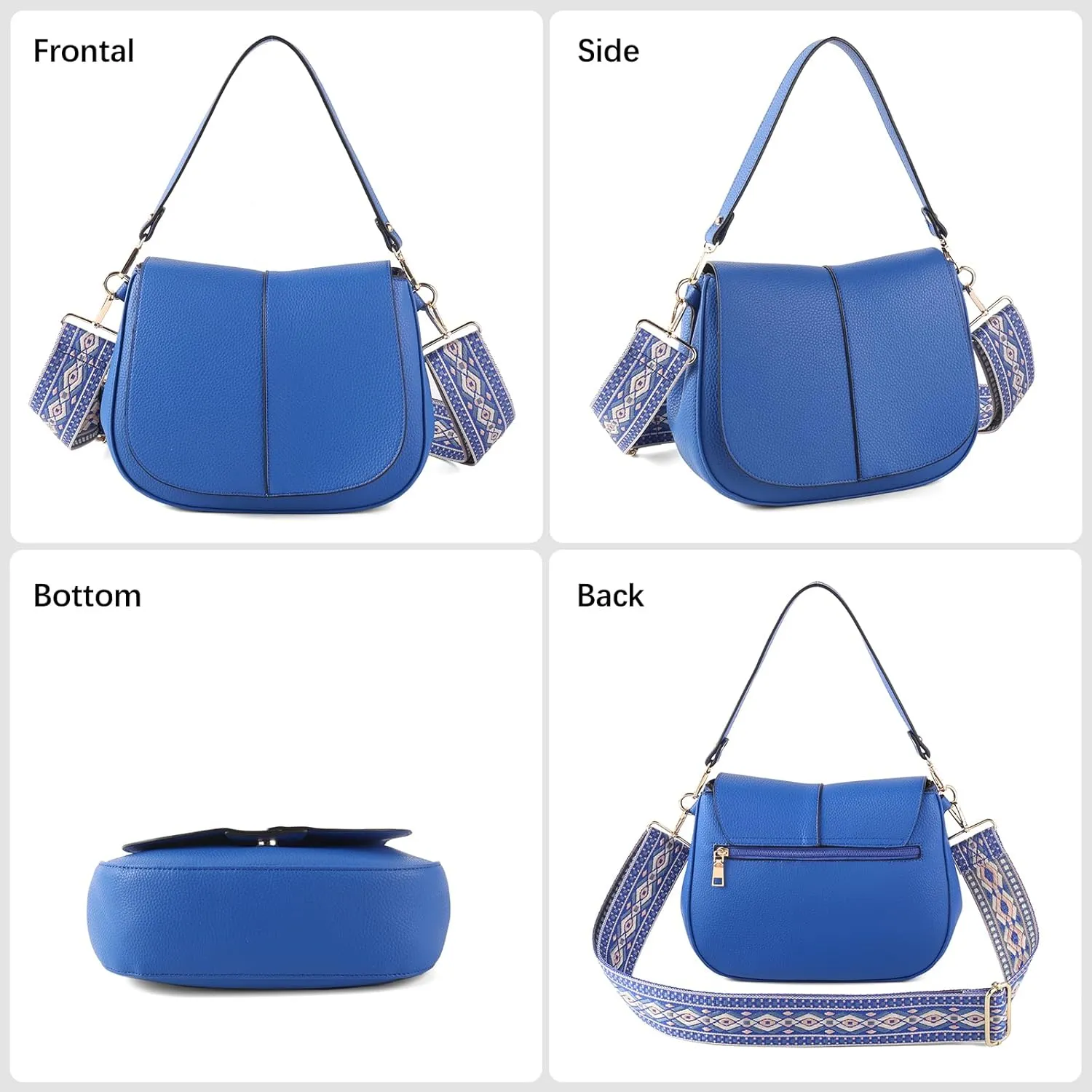 Vegan Leather Hobo Purses, Crossbody Bags for Women, Shoulder Handbags with Wide Strap