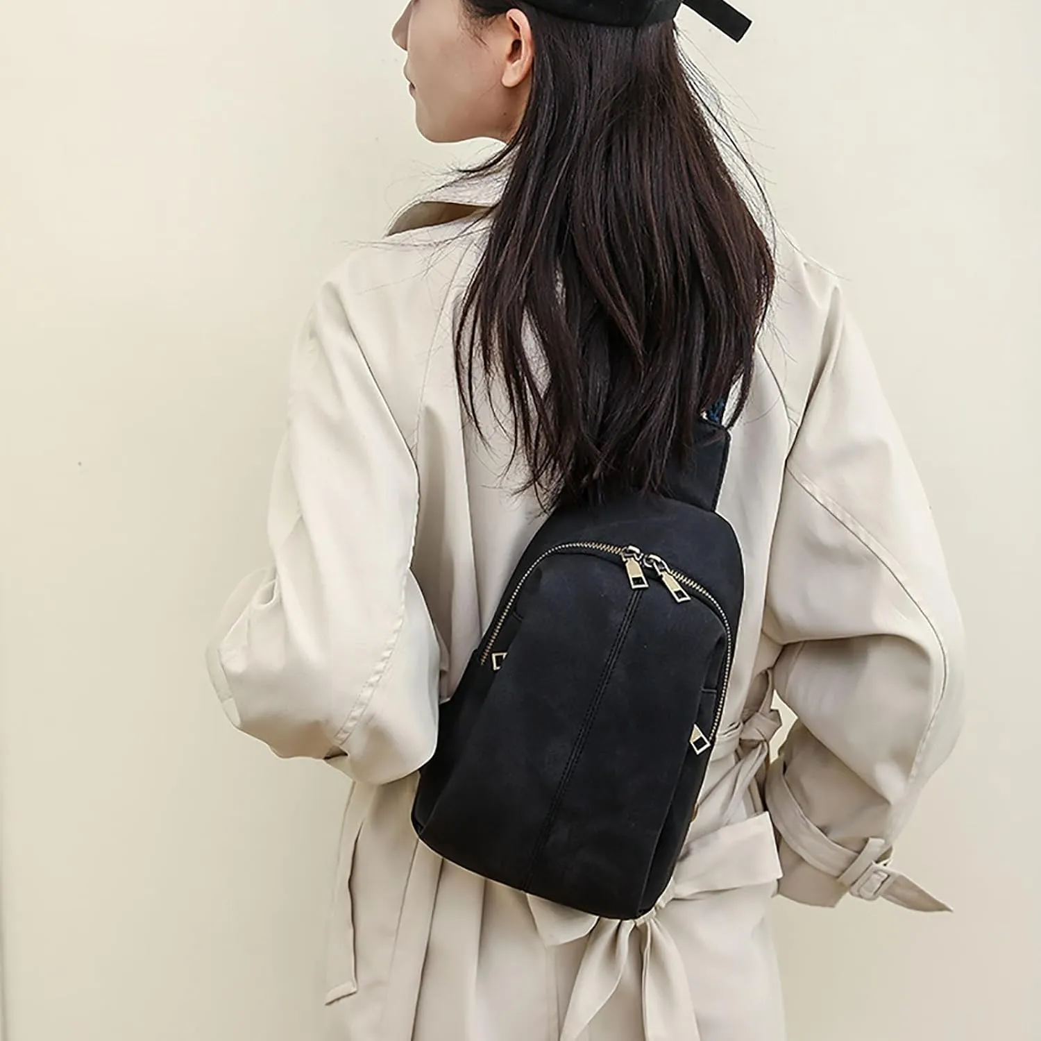 Vegan Leather Small Crossbody Bag for Women Anti Theft Crossbody Bags for Women Stylish Shoulder Bag(Black)