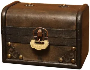 Vintage Decorative Suitcases Wood Treasure Chest Small Keepsake Jewelry Box Birthday Parties Wedding Storage Trunk