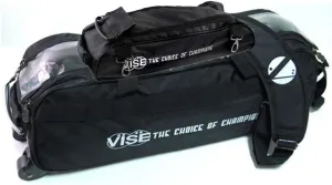Vise Clear Top 3 Ball Tote Roller Bowling Bag with Shoe Bag- Black