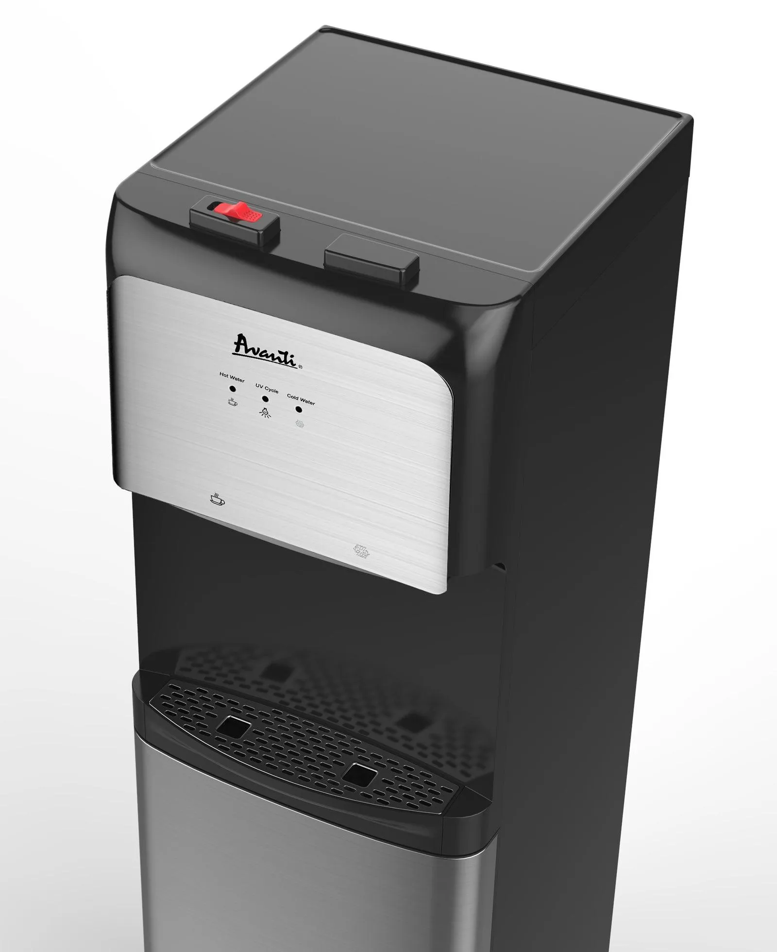 WDBMC810Q3S Avanti Bottom Loading Hot and Cold Water Dispenser - Black/Stainless Steel / 3 Gallons or 5 Gallons