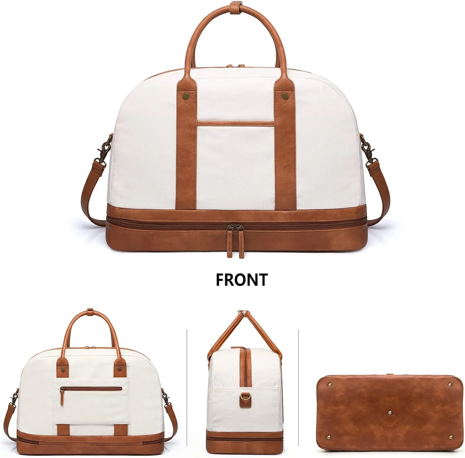Weekender Bag for Women Canvas Overnight Bag Large Travel Tote Bag Carry on Shoulder Duffle Bag With Shoe Compartment,Perfect for Travel/Daily Use/Birthday Gift 