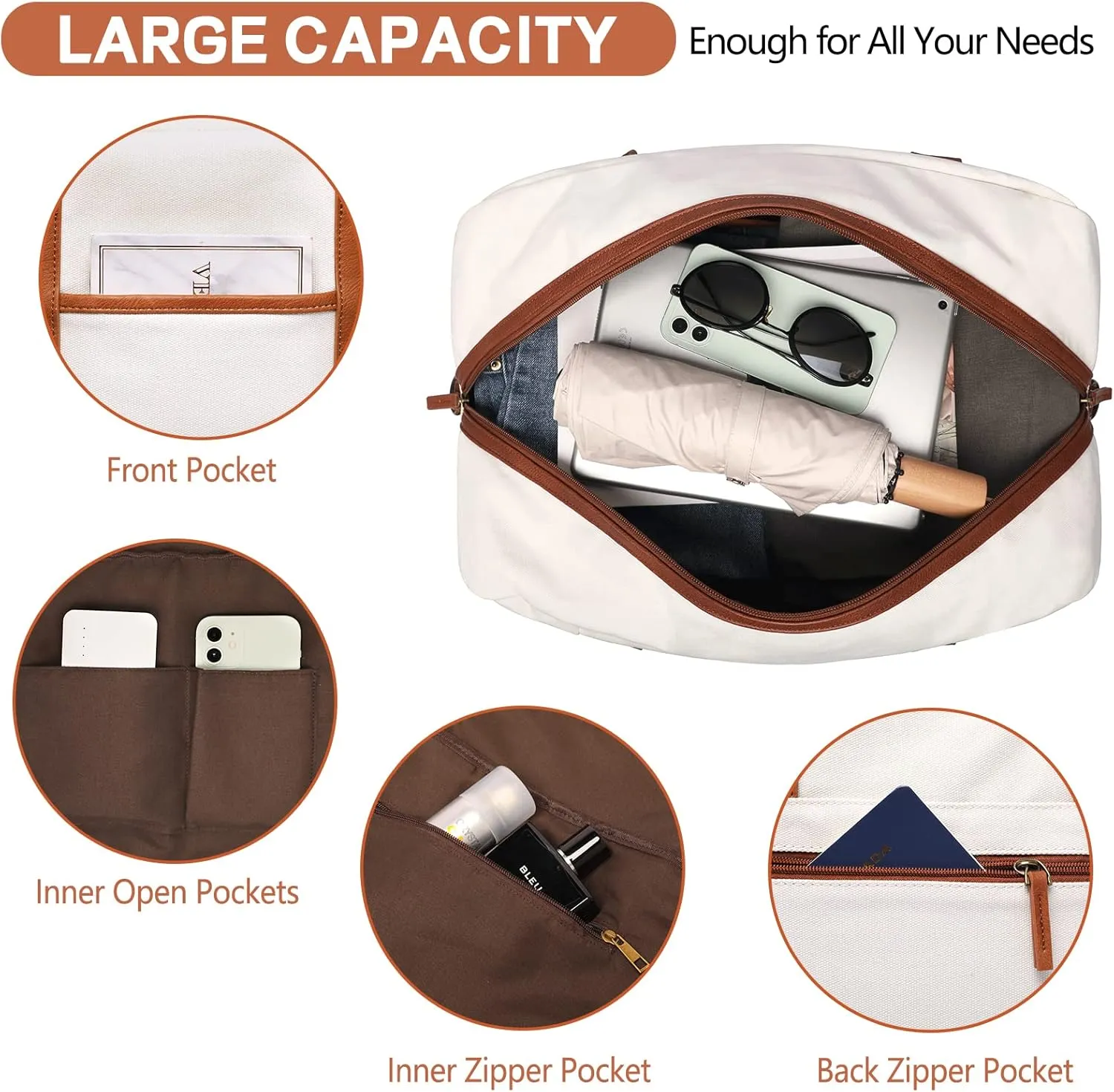 Weekender Bag for Women Canvas Overnight Bag Large Travel Tote Bag Carry on Shoulder Duffle Bag With Shoe Compartment,Perfect for Travel/Daily Use/Birthday Gift 