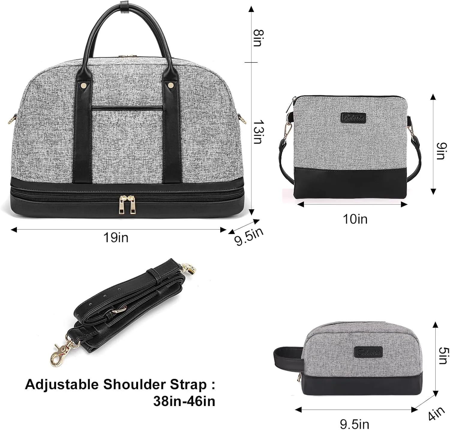 Weekender Bag for Women Canvas Overnight Bag Large Travel Tote Bag Carry on Shoulder Duffle Bag With Shoe Compartment,Perfect for Travel/Daily Use/Birthday Gift 
