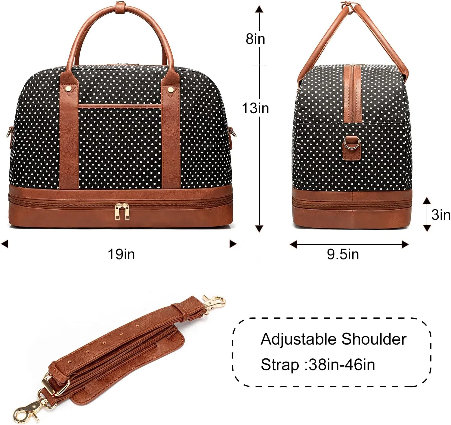 Weekender Bag for Women Canvas Overnight Bag Large Travel Tote Bag Carry on Shoulder Duffle Bag With Shoe Compartment,Perfect for Travel/Daily Use/Birthday Gift 