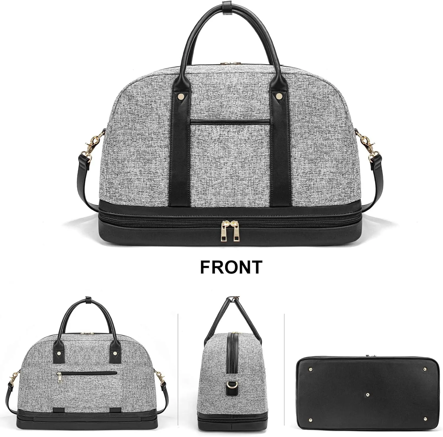Weekender Bag for Women Canvas Overnight Bag Large Travel Tote Bag Carry on Shoulder Duffle Bag With Shoe Compartment,Perfect for Travel/Daily Use/Birthday Gift 