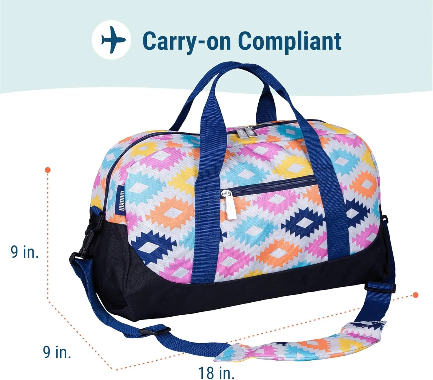 Wildkin Kids Overnighter Duffel Bag  Carry-On Size, Ideal for School & Sleepovers  Aztec
