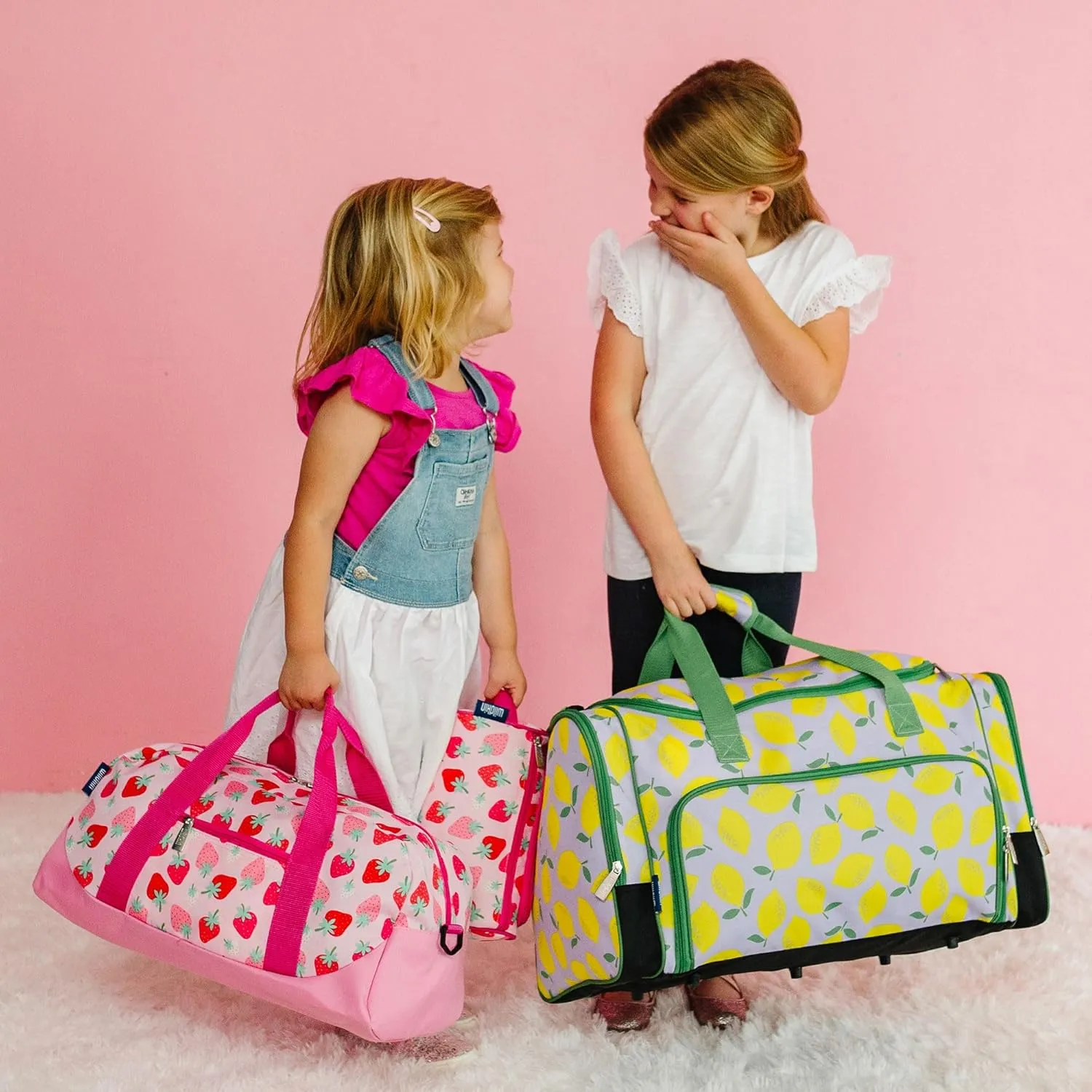 Wildkin Kids Overnighter Duffel Bag  Carry-On Size, Ideal for School & Sleepovers  Strawberry Patch