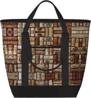 Wine cork Women's tote bags and reusable women's beach bags are suitable for travel insulation and cooling bags.